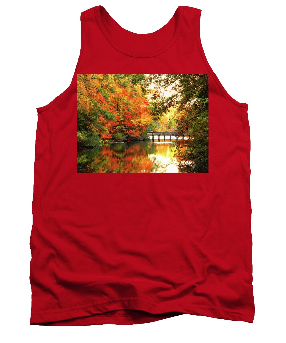 Autumn Tank Top featuring the photograph Brilliant Autumn in Mariners Museum and Park by Ola Allen