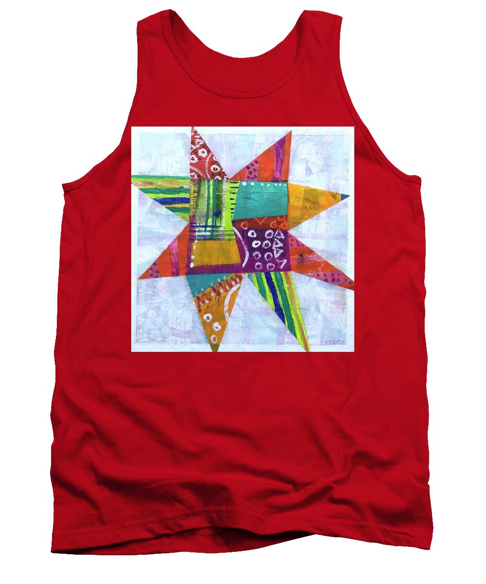 Star Tank Top featuring the painting Coverup by Cyndie Katz