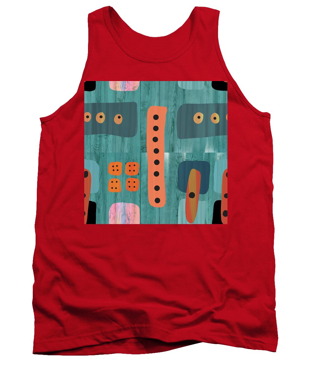 Dominoes Tank Top featuring the mixed media Dominoes by Nancy Merkle