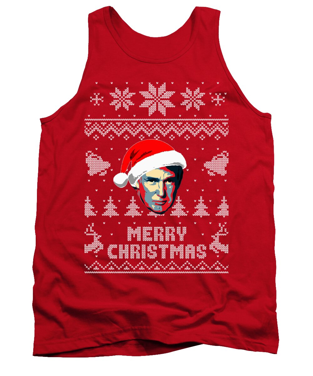 North America Tank Top featuring the digital art Donald Trump Merry Christmas by Filip Schpindel