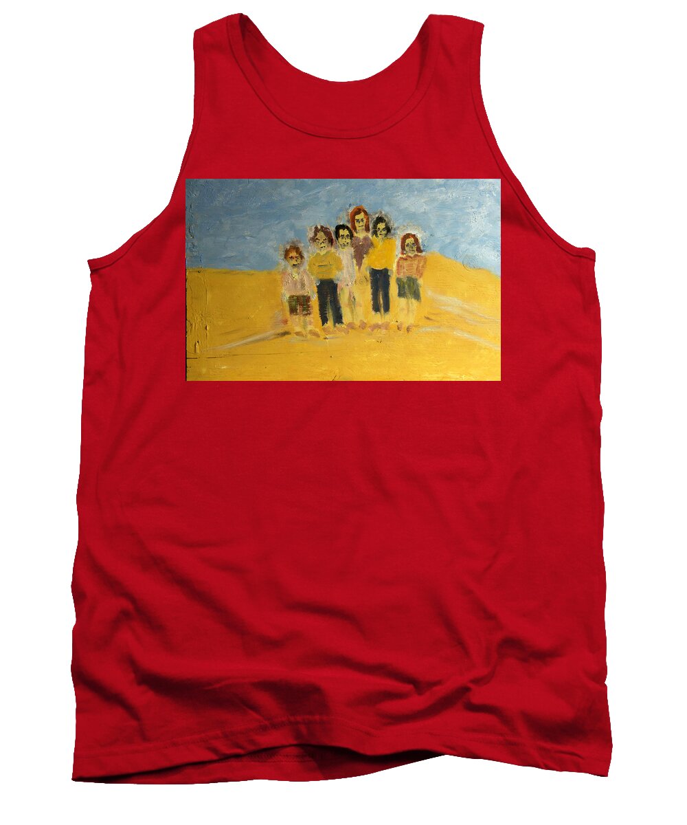  Tank Top featuring the painting Family at the Beach by David McCready