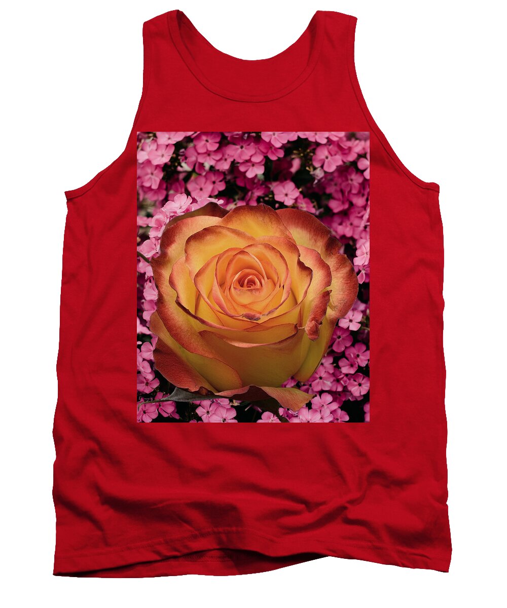 A Yellow Rose Tank Top featuring the digital art Floral-D by Hank Gray