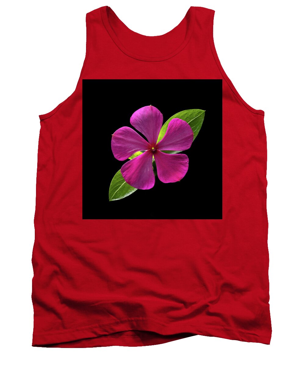 Fuchsia Tank Top featuring the photograph Fuchsia and Green on Black by Kevin Suttlehan