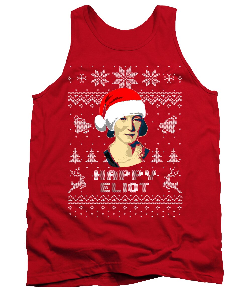 George Eliot Happy Tank Top featuring the digital art George Eliot Happy Eliot by Filip Schpindel