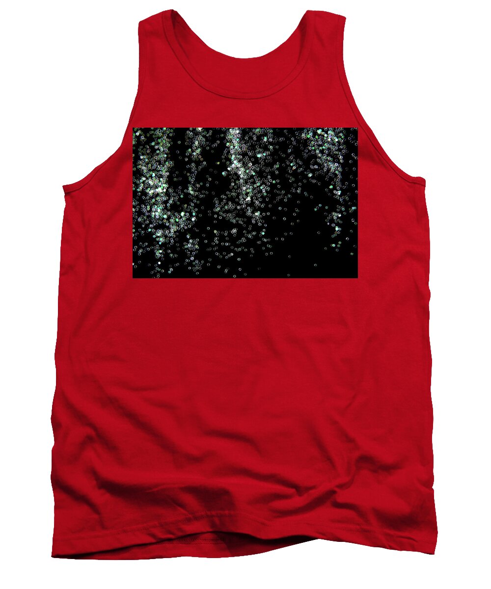 Background Tank Top featuring the photograph Glitter Sparkle On Black Background by Severija Kirilovaite