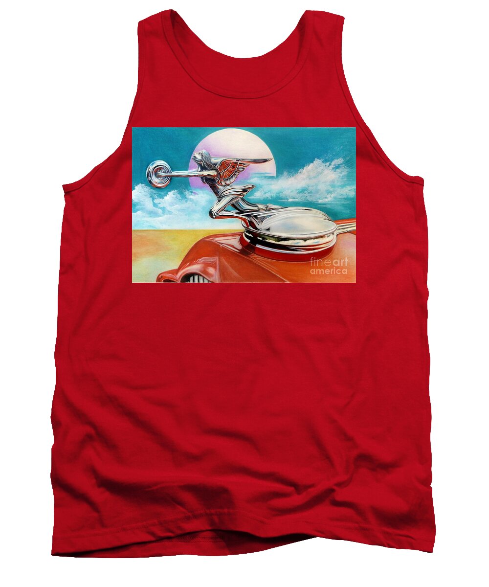 Goddess Of Speed Tank Top featuring the drawing Goddess of Speed by David Neace CPX