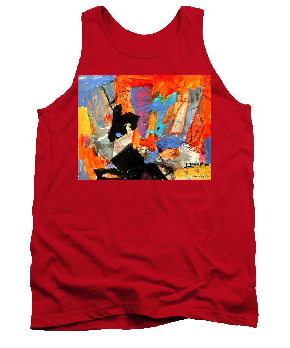 Mixed Media Tank Top featuring the painting Going Through the Fire 2 by Janis Kirstein