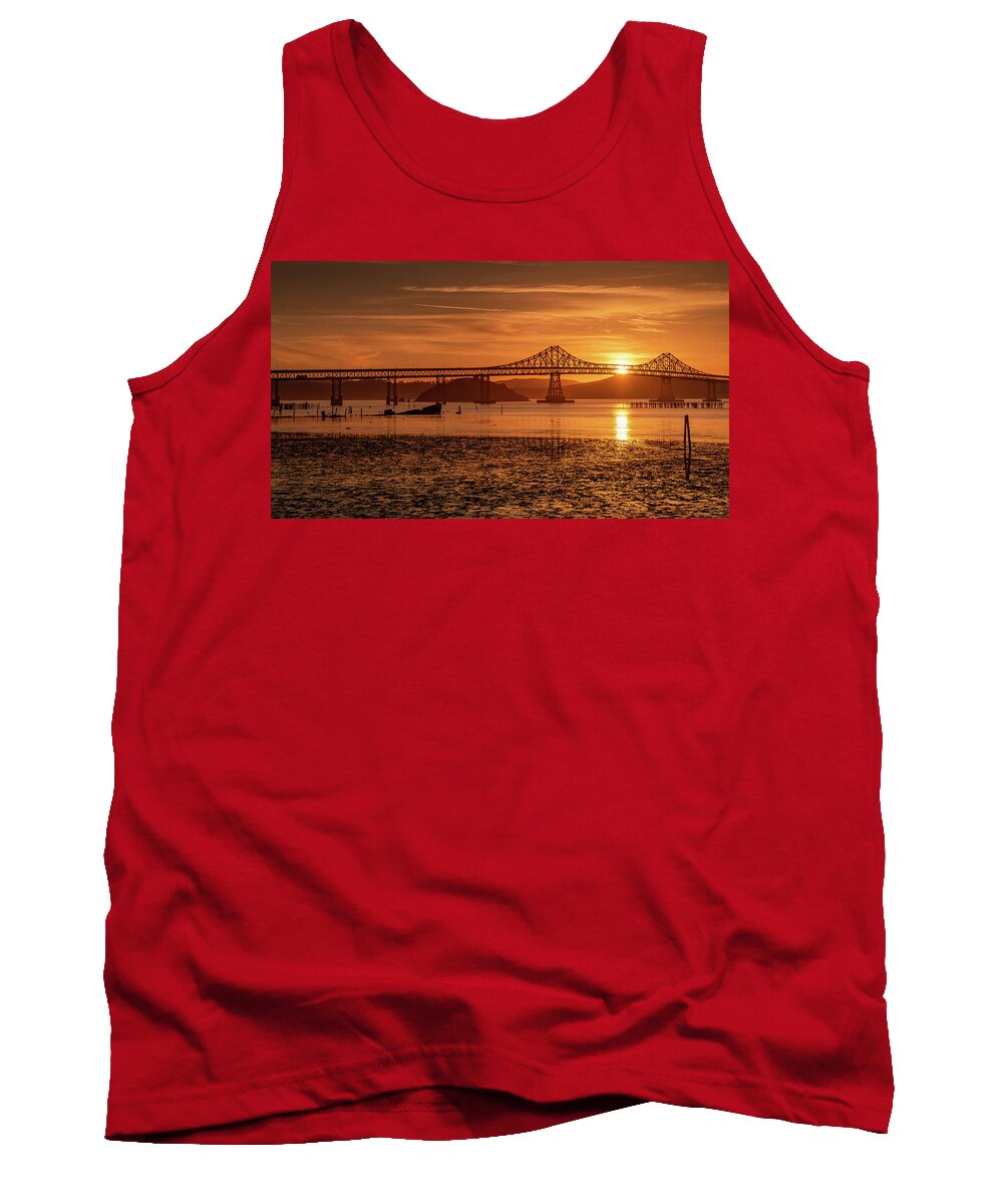 Landscape Tank Top featuring the photograph Golden Sunset by Laura Macky