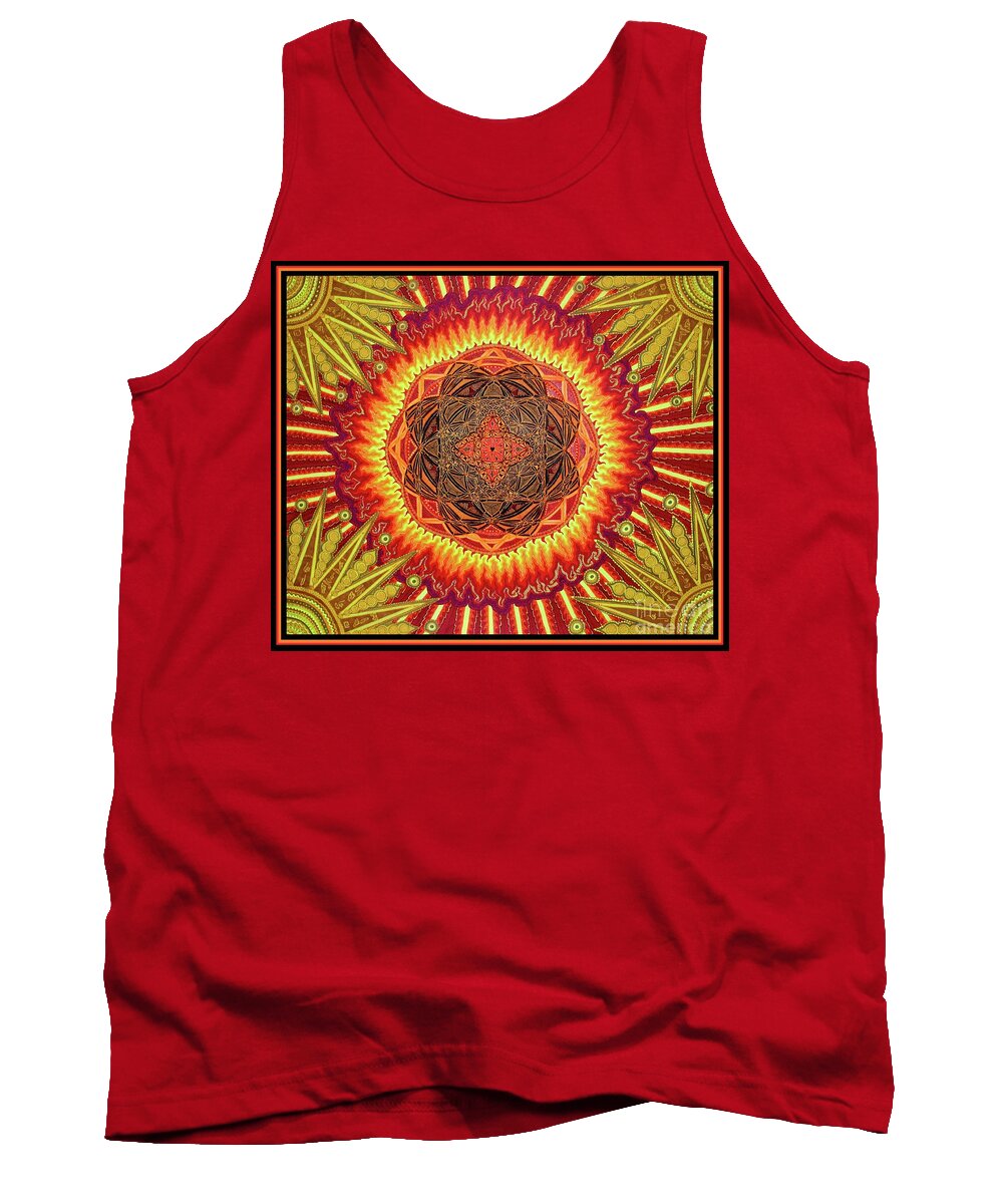 Pattern Tank Top featuring the drawing Hail To My African Sun by Baruska A Michalcikova