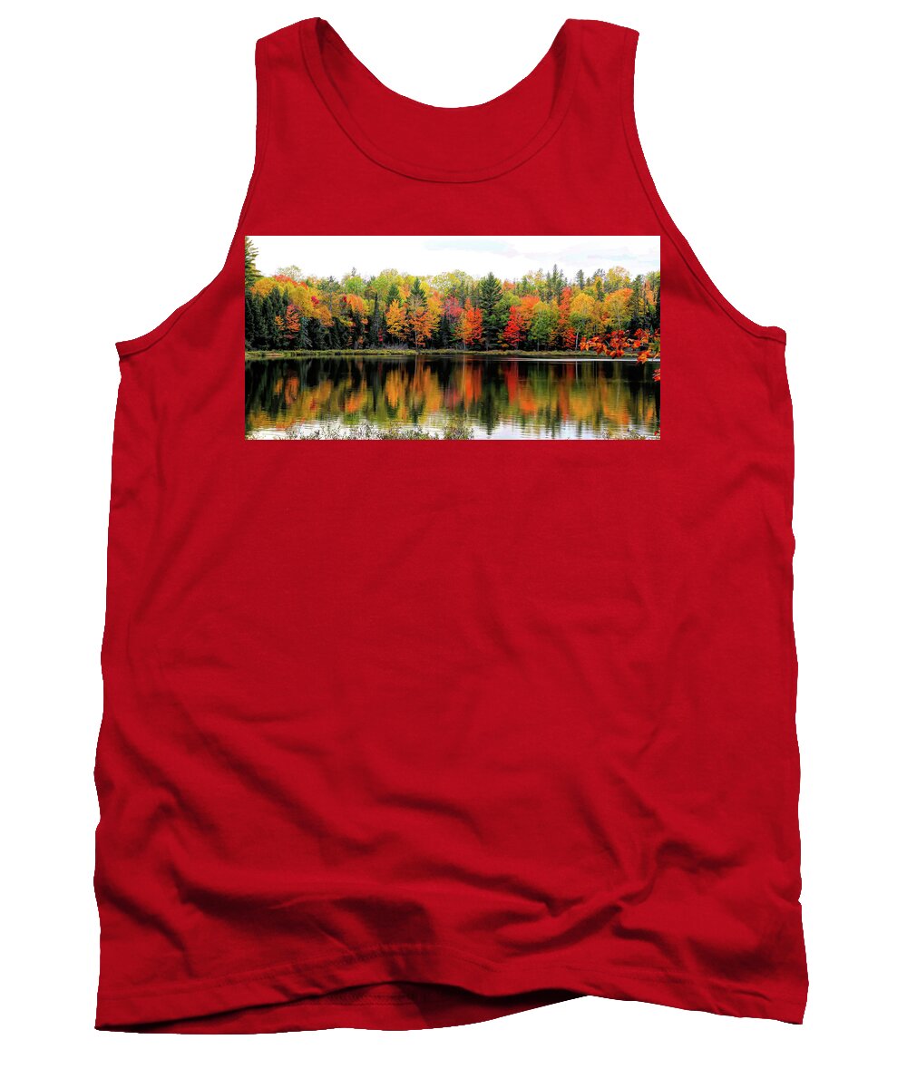 Michigan Tank Top featuring the photograph Hovey Lake Reflections by Cheryl Strahl