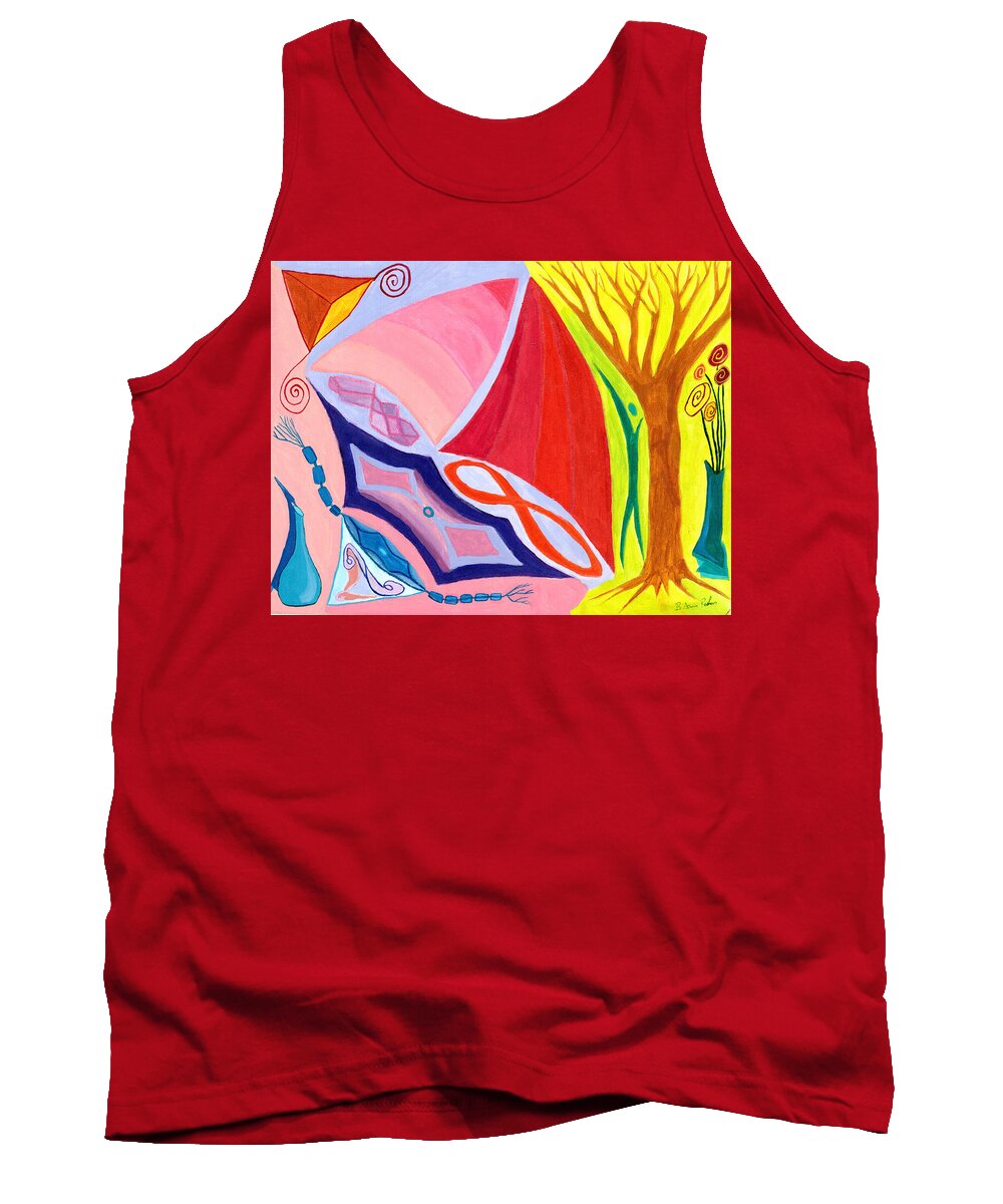 Root Tank Top featuring the painting Infinity Healing Sails by B Aswin Roshan