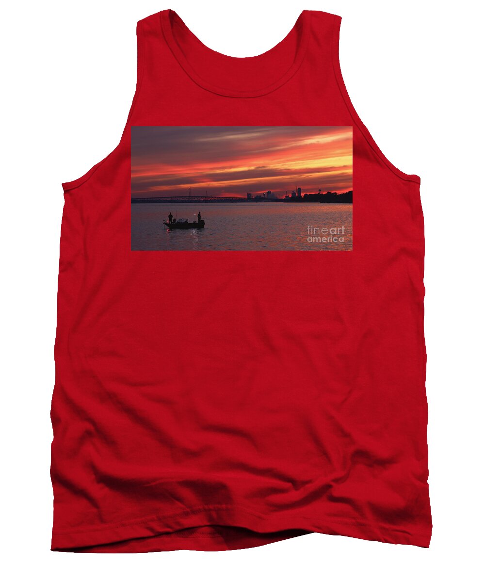 Boats Out All Night Tank Top featuring the photograph It's a Fisherman's Life on the Niagara by Tony Lee