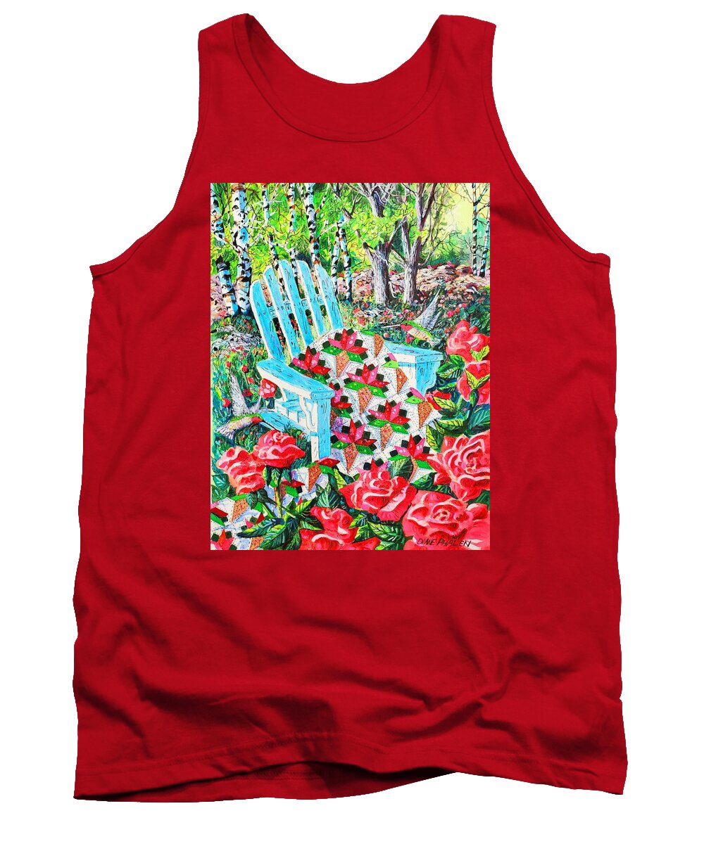 Roses Tank Top featuring the painting June Roses by Diane Phalen