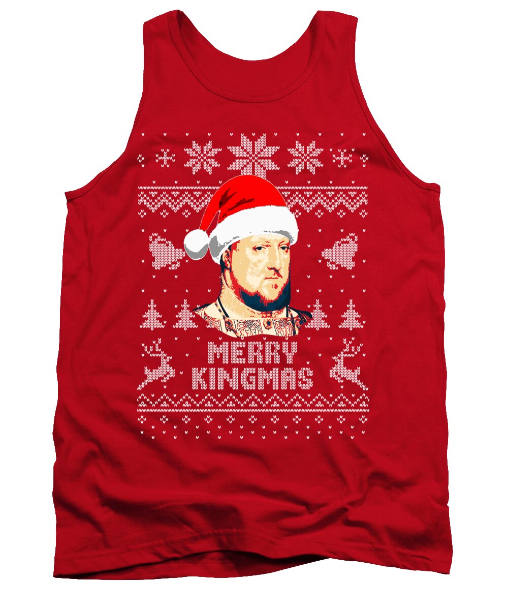 England Tank Top featuring the digital art King Henry The 8th Of England Merry Kingmas by Filip Schpindel