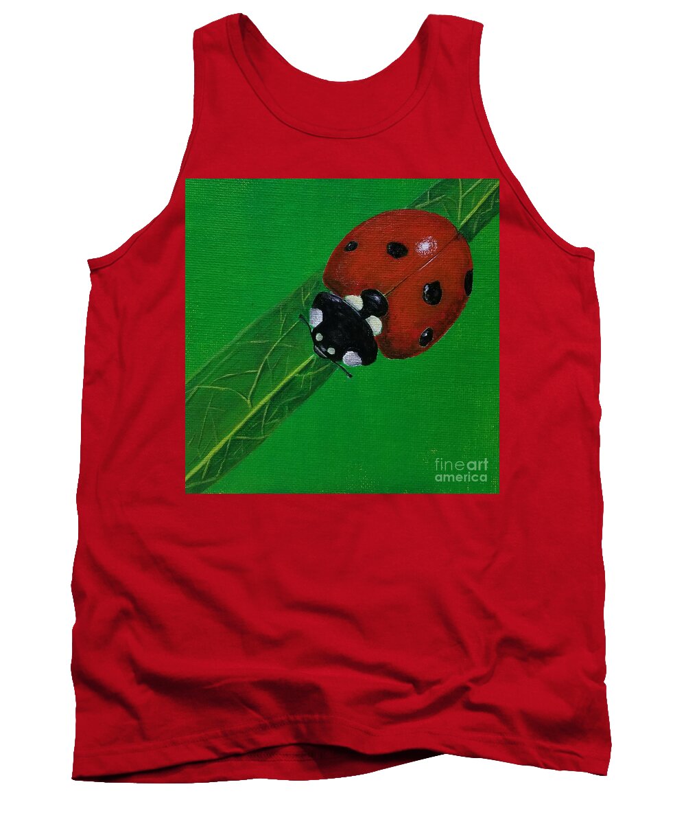 Ladybug Tank Top featuring the painting Ladybug by Jimmy Chuck Smith