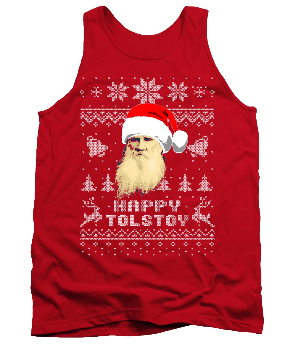 Leo Tolstoy Happy Tank Top featuring the digital art Leo Tolstoy Happy Tolstoy by Filip Schpindel