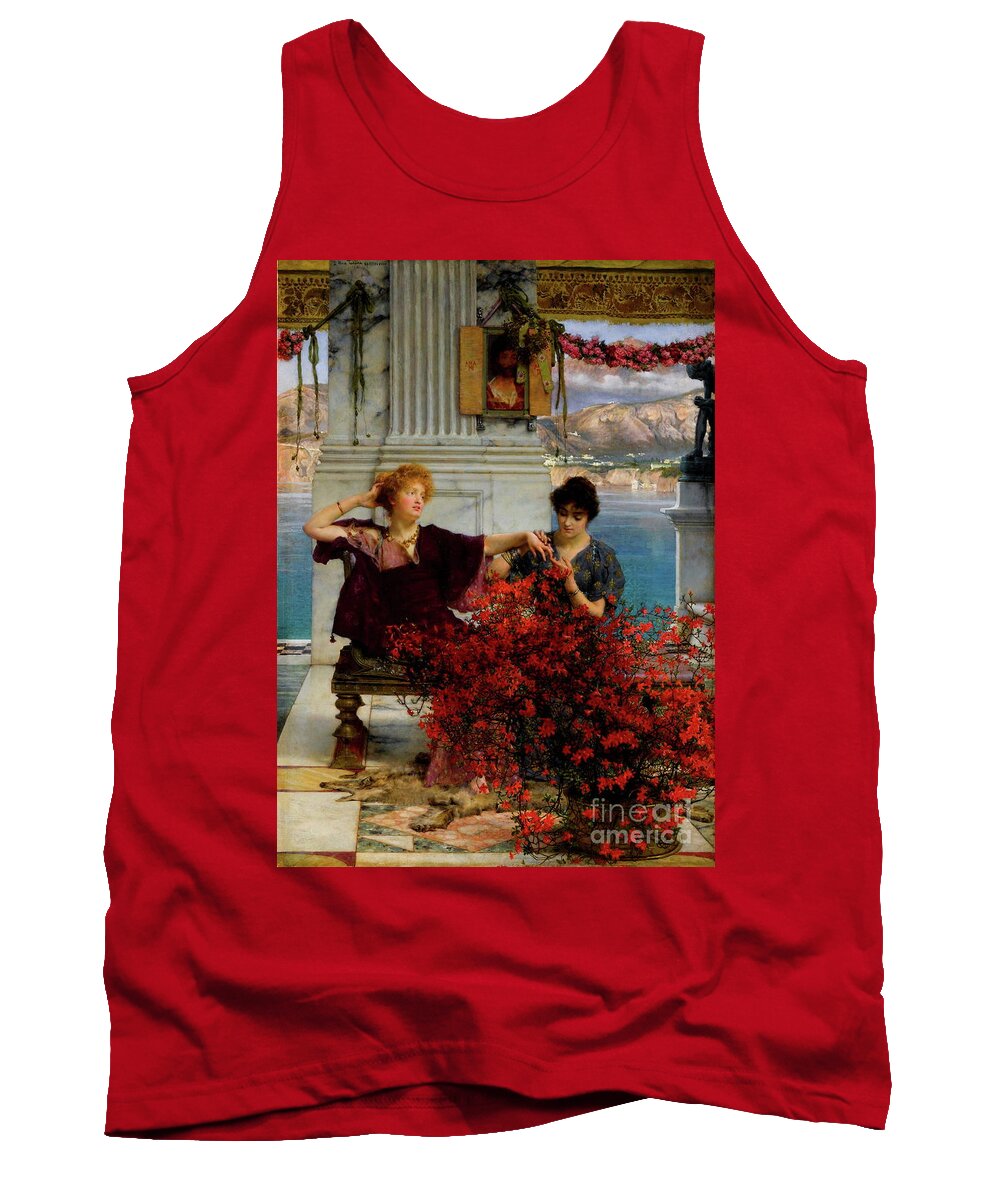 Love's Jewelled Fetter Tank Top featuring the painting Love's jewelled fetter by Lawrence Alma-Tadema