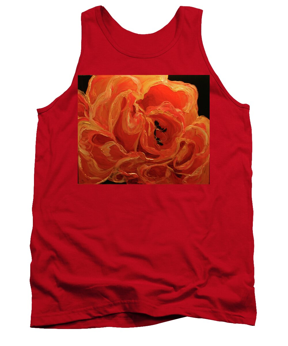 Rose Tank Top featuring the painting Lush by Marilyn Quigley