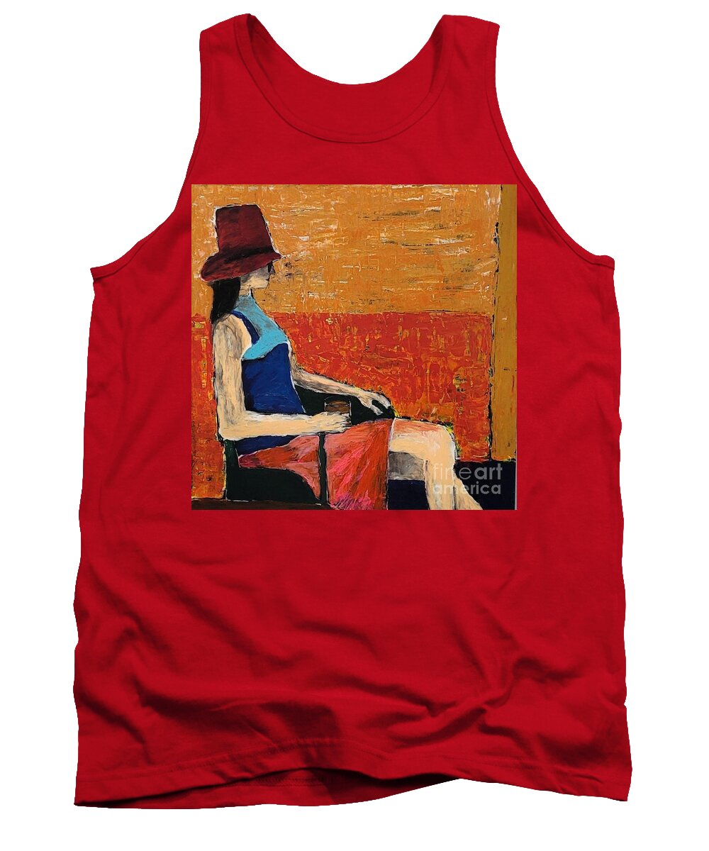  Tank Top featuring the painting Magenta Hat, at Waldo's by Mark SanSouci