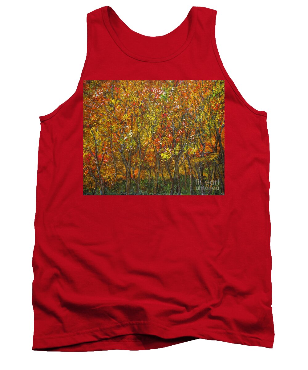 Fall Colors Tank Top featuring the painting Maple Trees by Richard Wandell