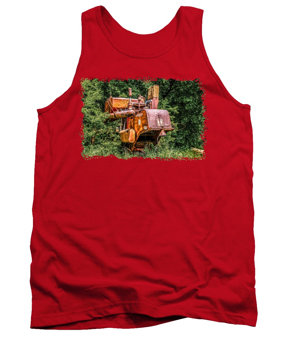 Farm Equipment Tank Top featuring the photograph Memories of a Farm Abandoned by Susan Vineyard