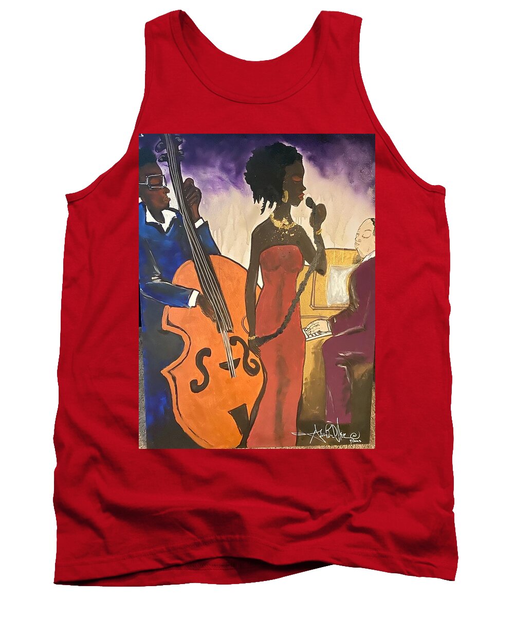  Tank Top featuring the painting Mo JAZZ by Angie ONeal