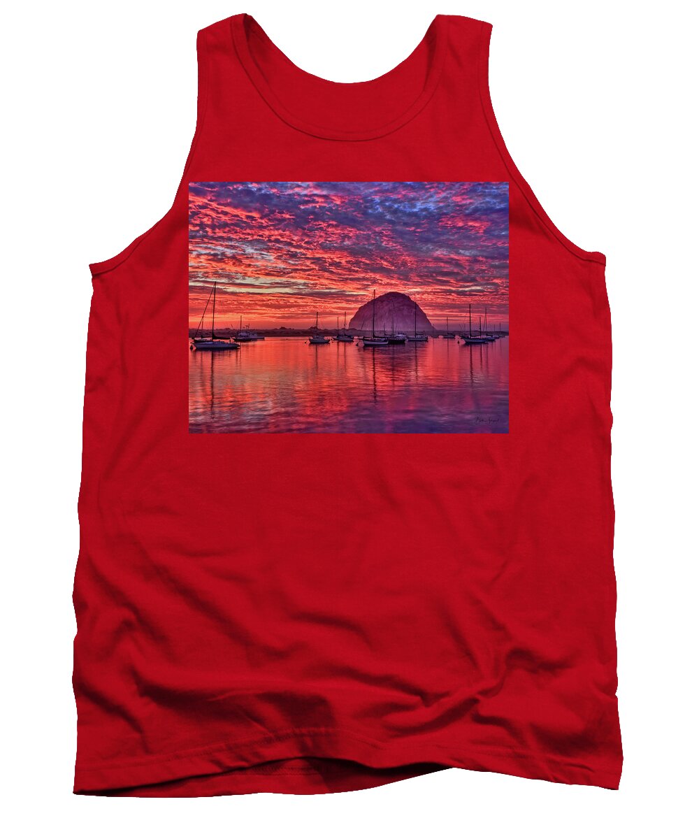 Beach Tank Top featuring the photograph Morro Bay on Fire by Beth Sargent