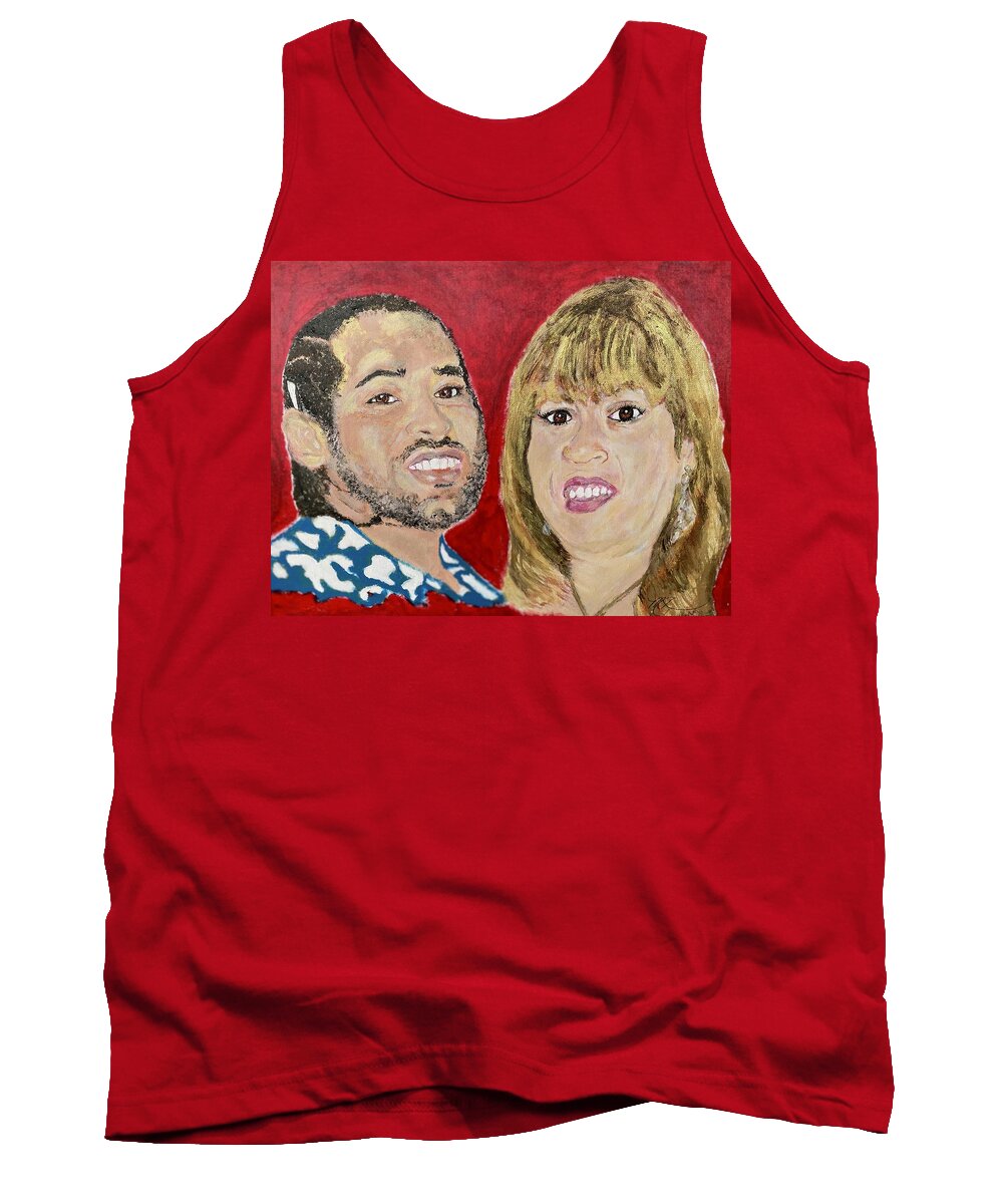 African-american Tank Top featuring the painting Mother And Son by Melody Fowler