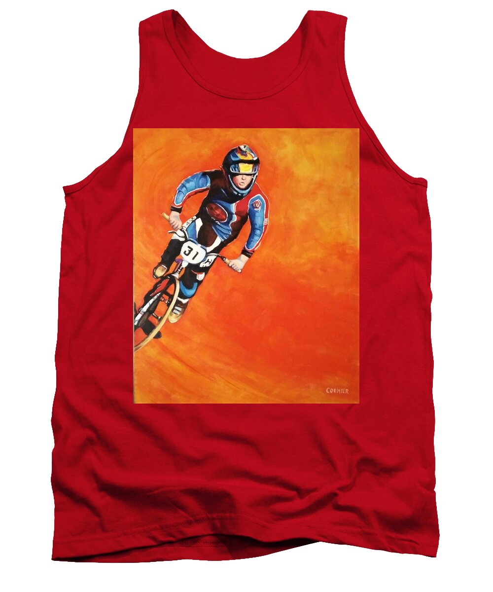 Biking Tank Top featuring the painting Number 31 by Jean Cormier