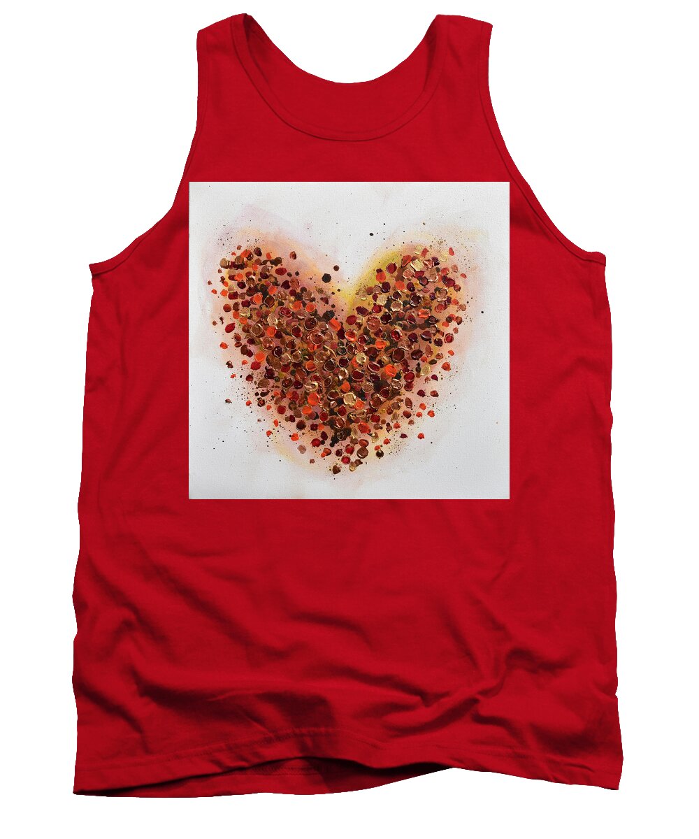 Heart Tank Top featuring the painting One Life by Amanda Dagg
