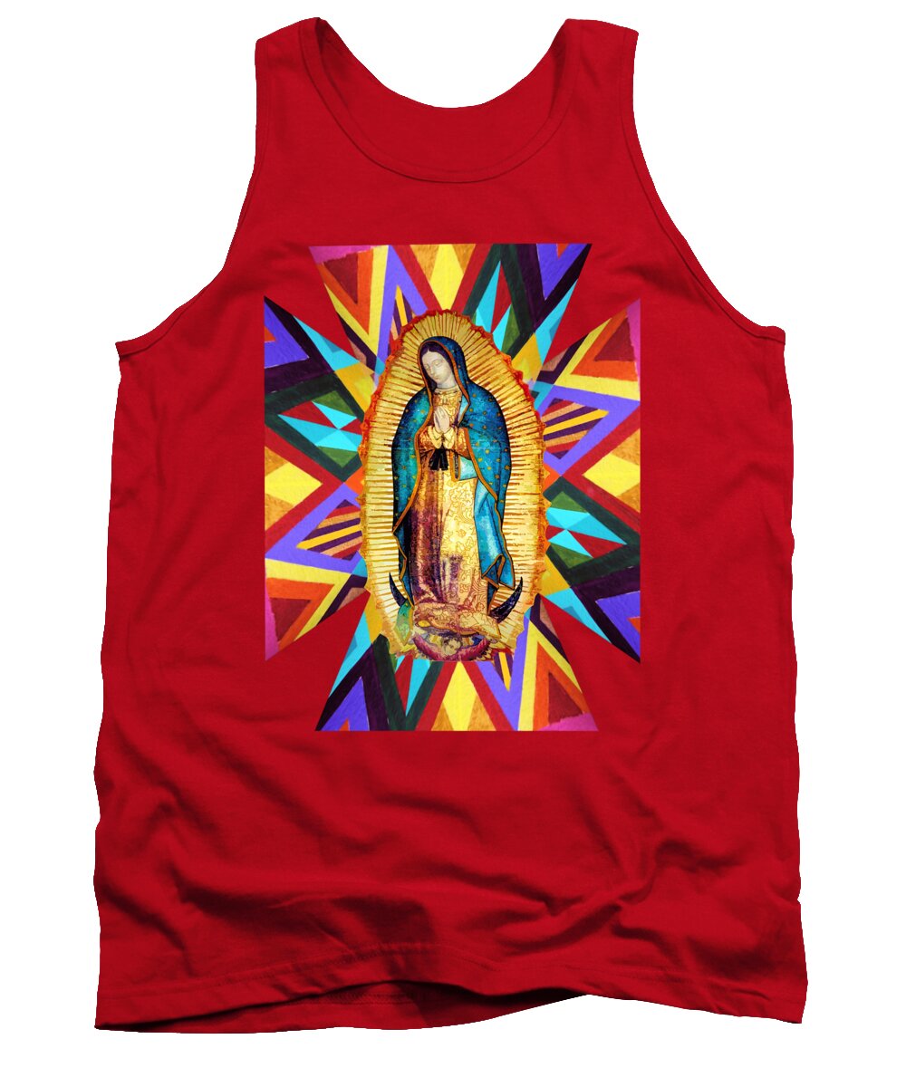 Guadalupe Tank Top featuring the mixed media Our Lady of Guadalupe by Gabby Dreams