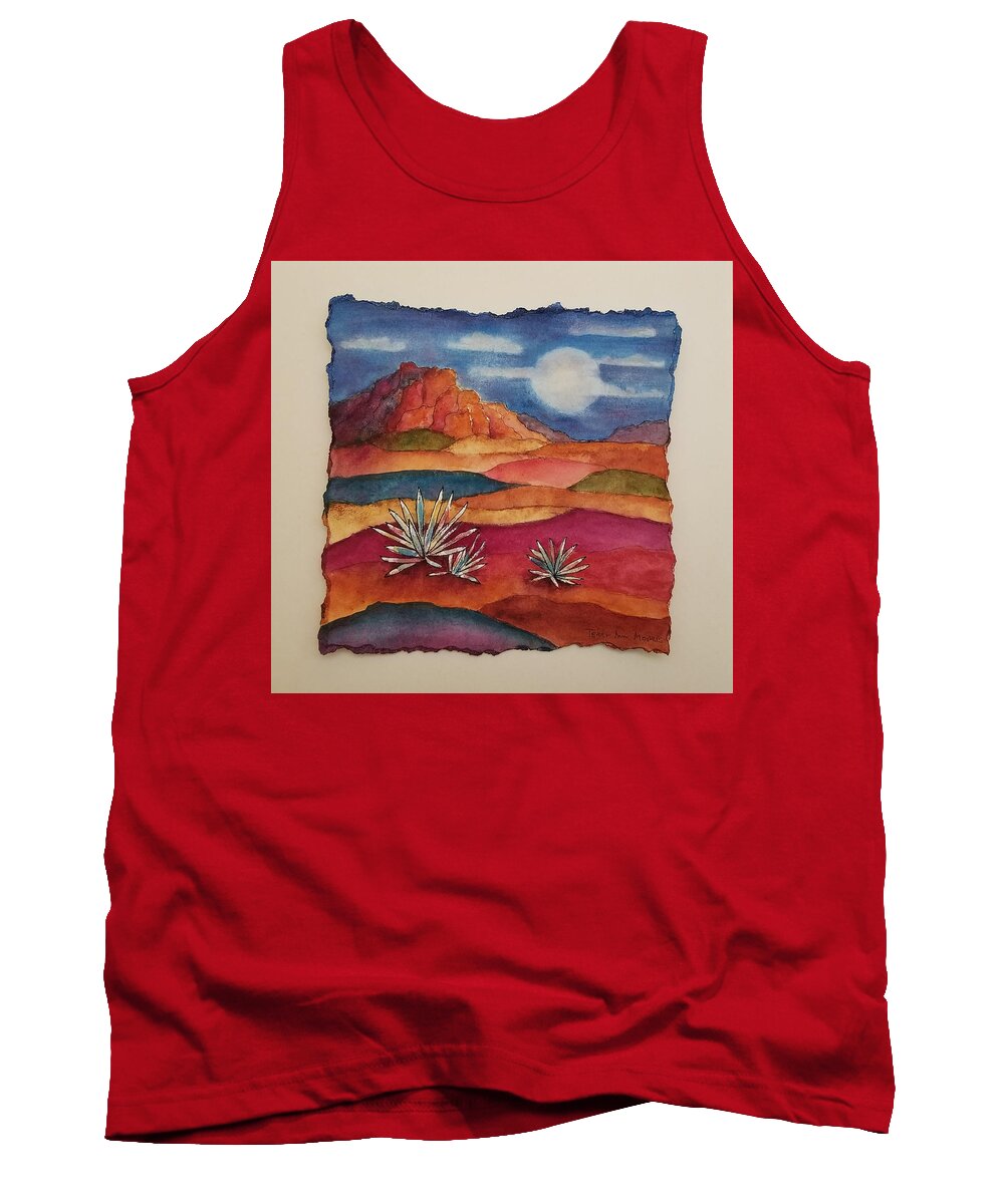 Landscape Tank Top featuring the mixed media Painted Desert by Terry Ann Morris