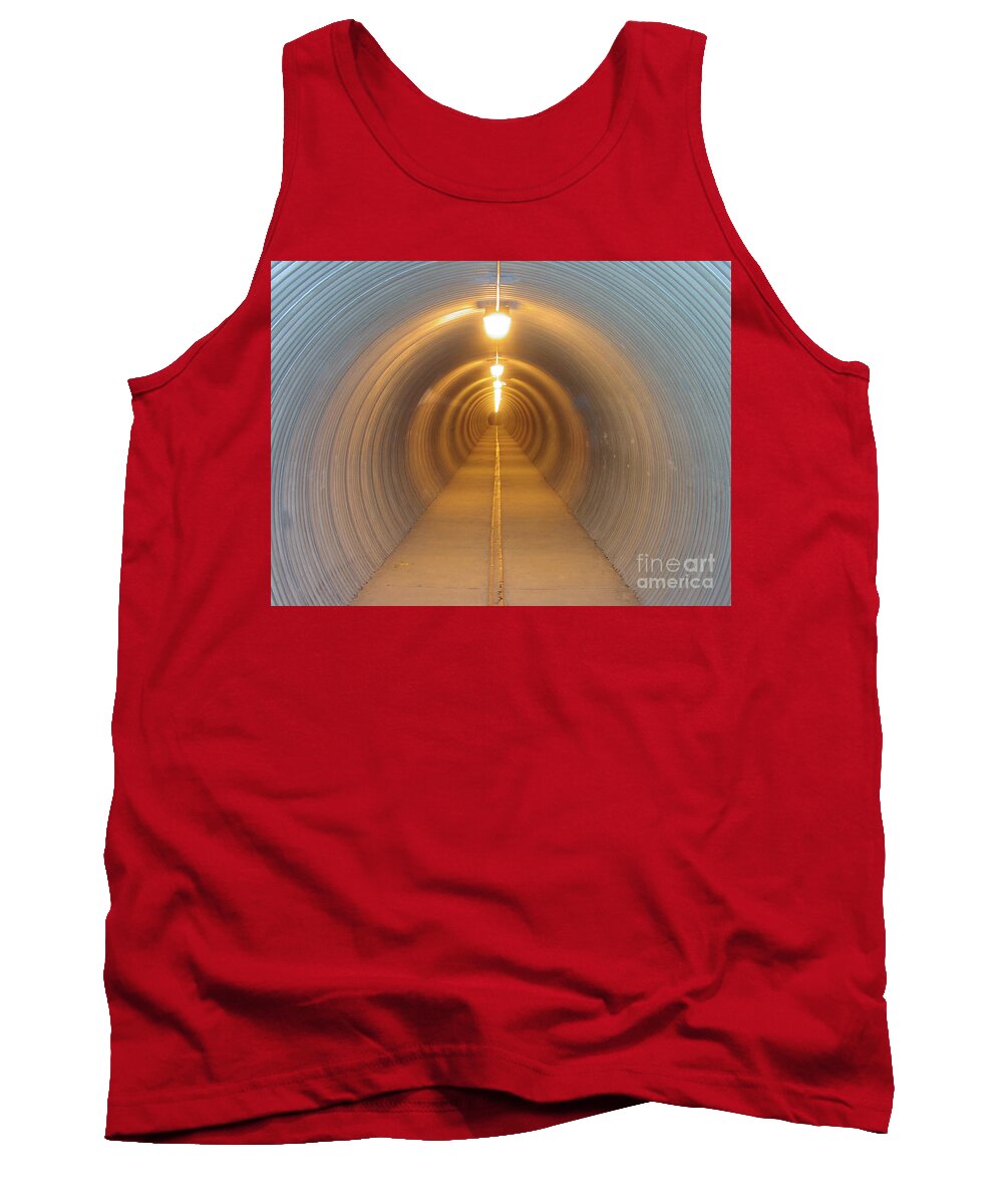 Abstract Tank Top featuring the photograph Pedestrian Tunnel Abstract by Kimberly Blom-Roemer