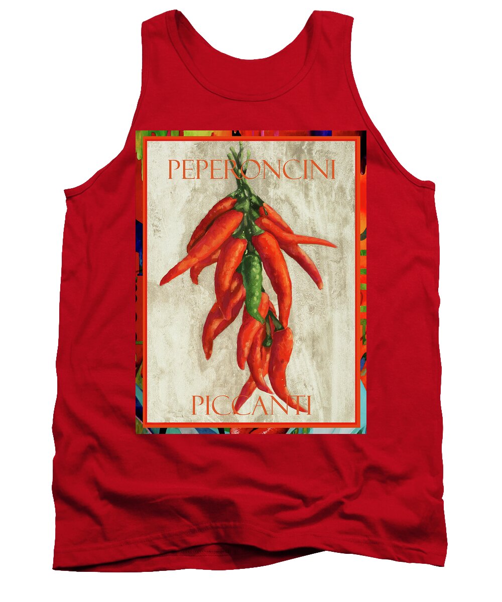 Spicy Pepper Tank Top featuring the painting Peperoncini Piccanti by Guido Borelli