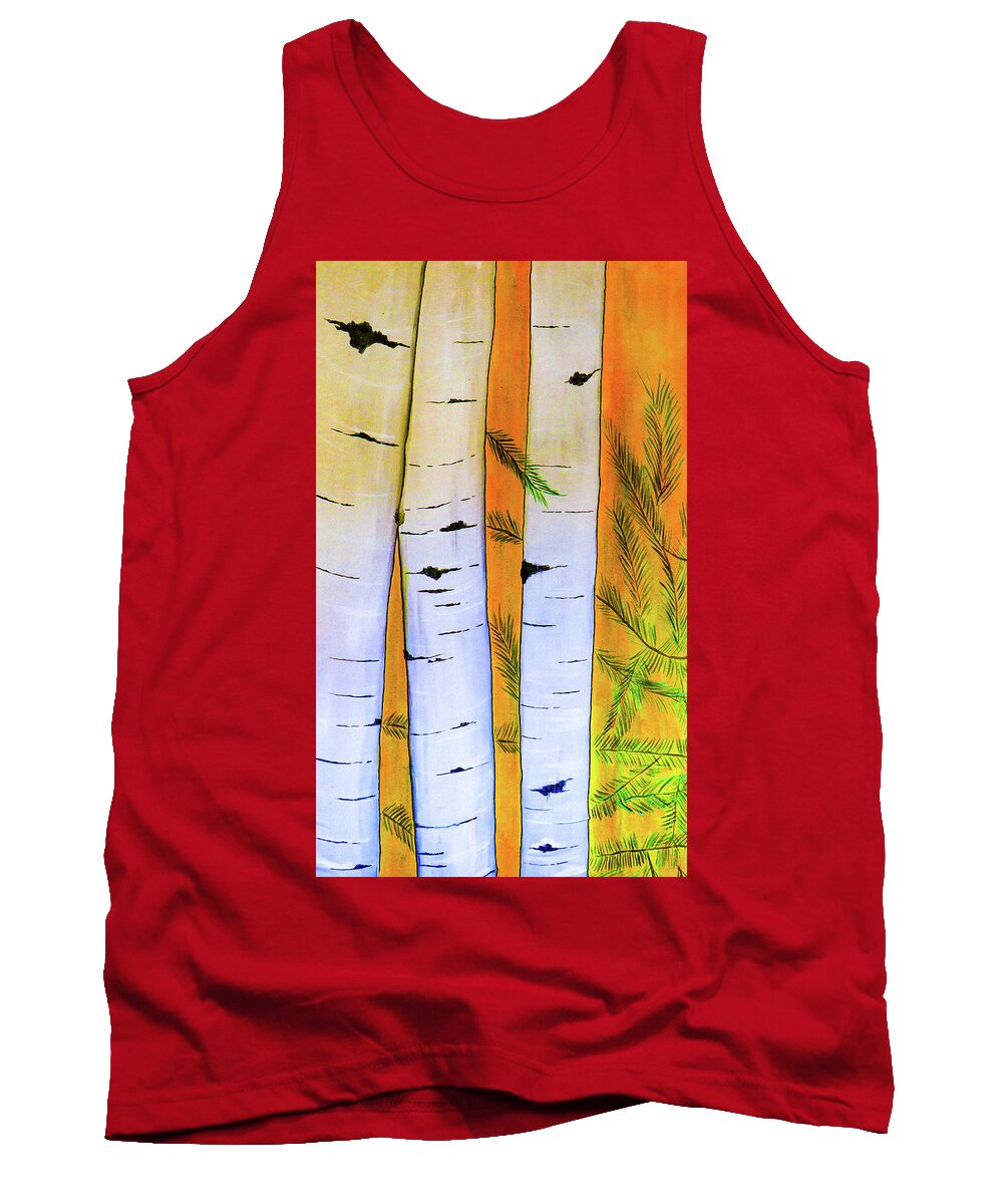 Pines Tank Top featuring the painting Pines Too Bold by Ted Clifton