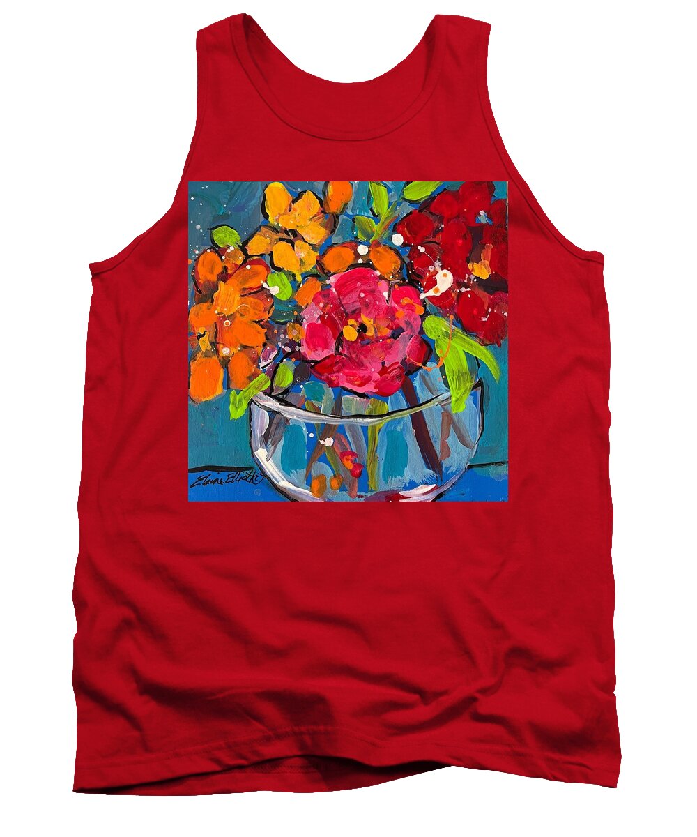 Flowers Tank Top featuring the painting Posy Pop by Elaine Elliott