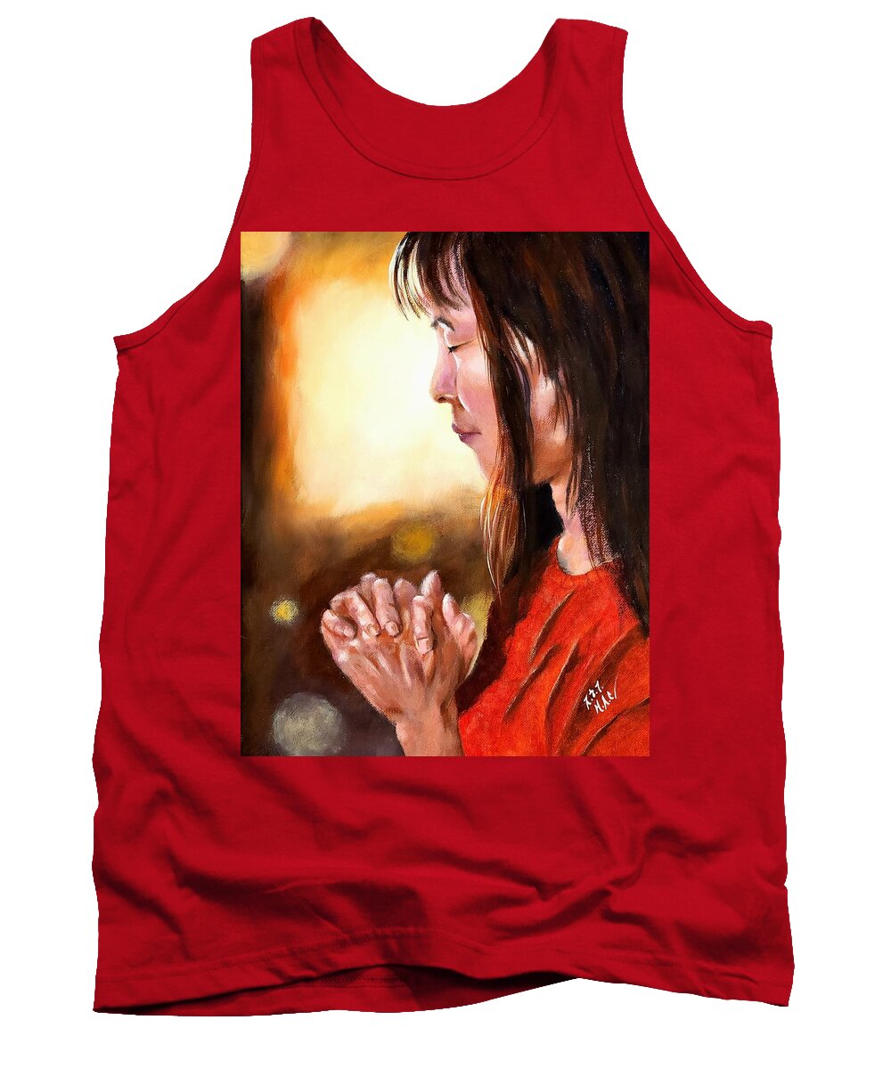  Tank Top featuring the painting Prayer by Helian Cornwell