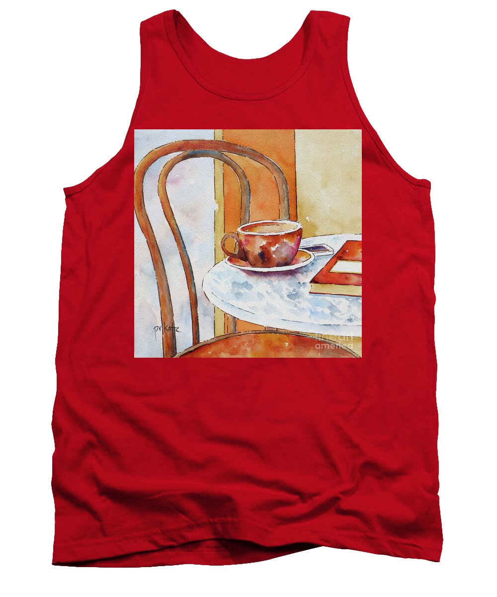 Coffee Signs Tank Top featuring the painting Pull Up A Chair by Pat Katz