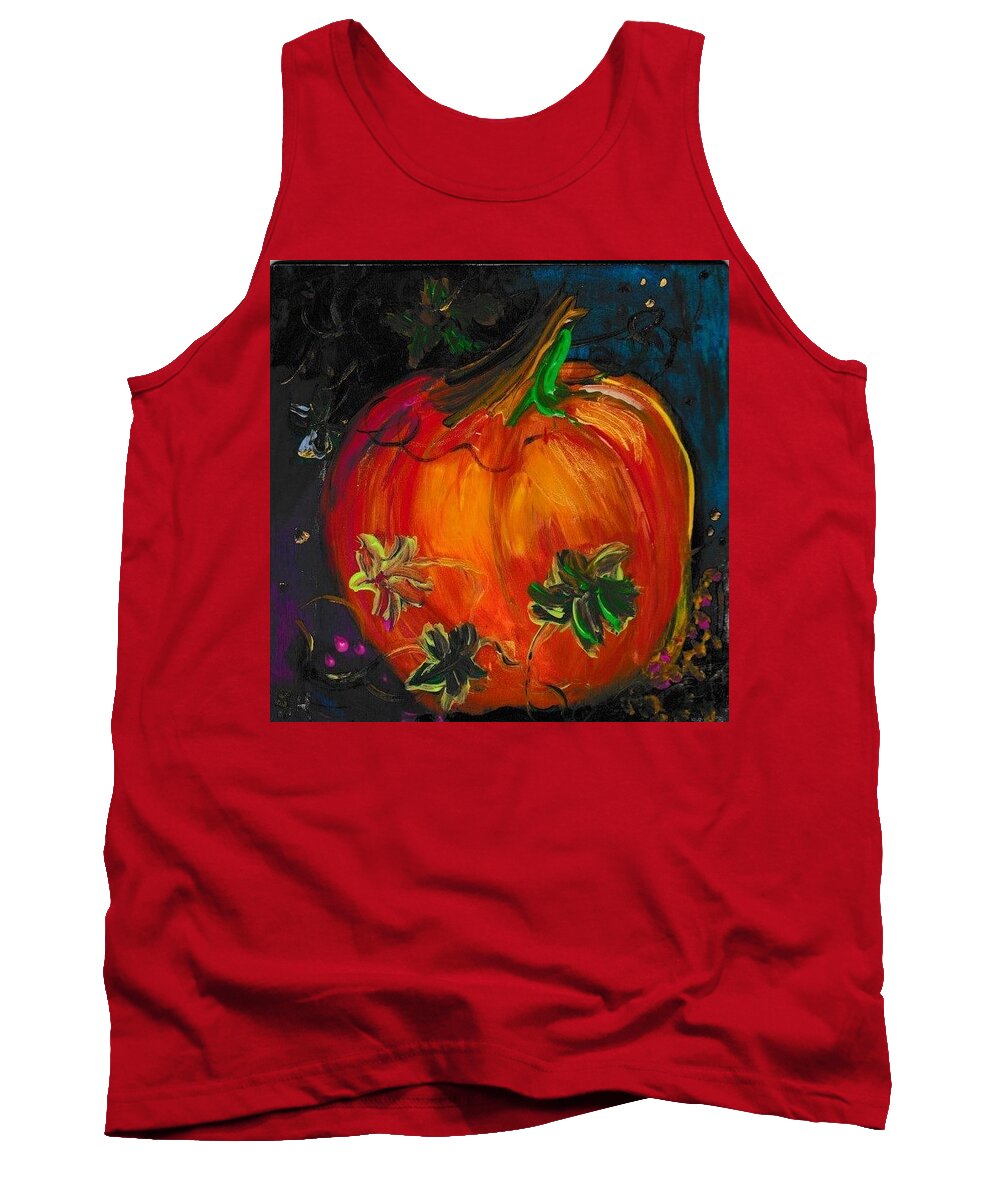 Fall Tank Top featuring the painting Pumpkin Harvest by Susan Hensel