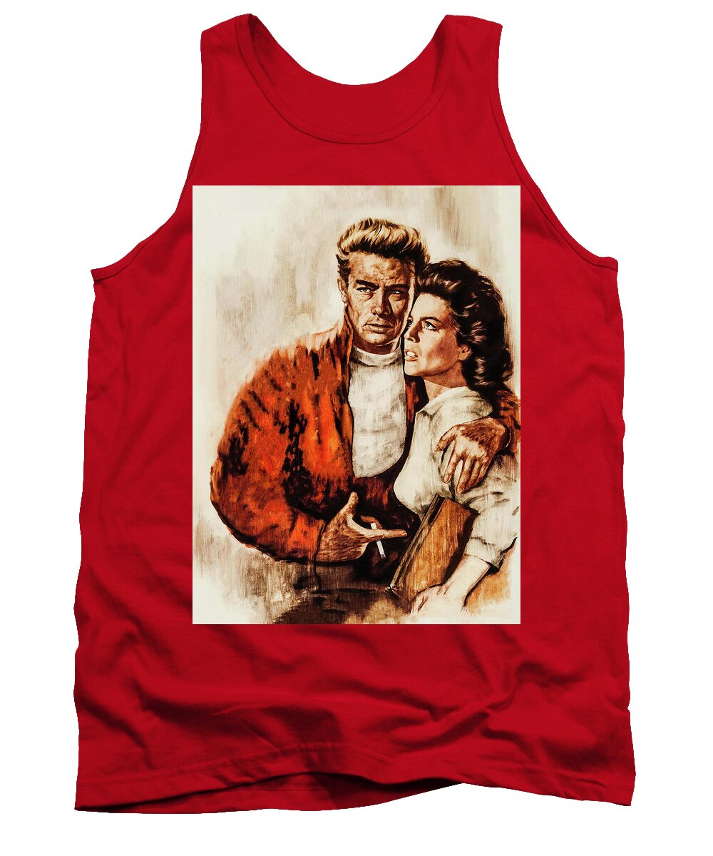 Rebel Tank Top featuring the painting ''Rebel Without a Cause'', 1955, painting by Rolf Goetze by Movie World Posters