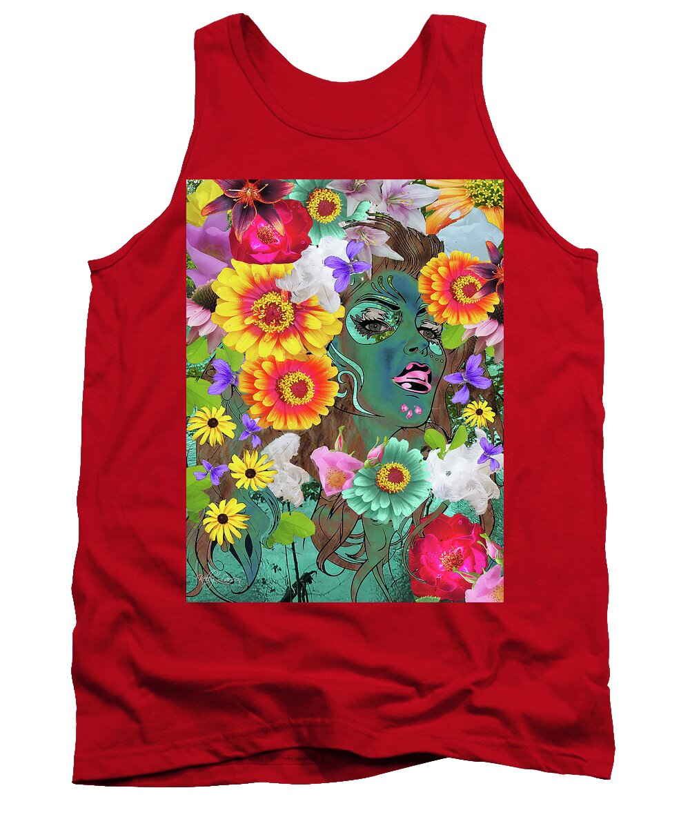 Rose Tank Top featuring the photograph Rose Face Faery Water Nymph by Kelly Larson