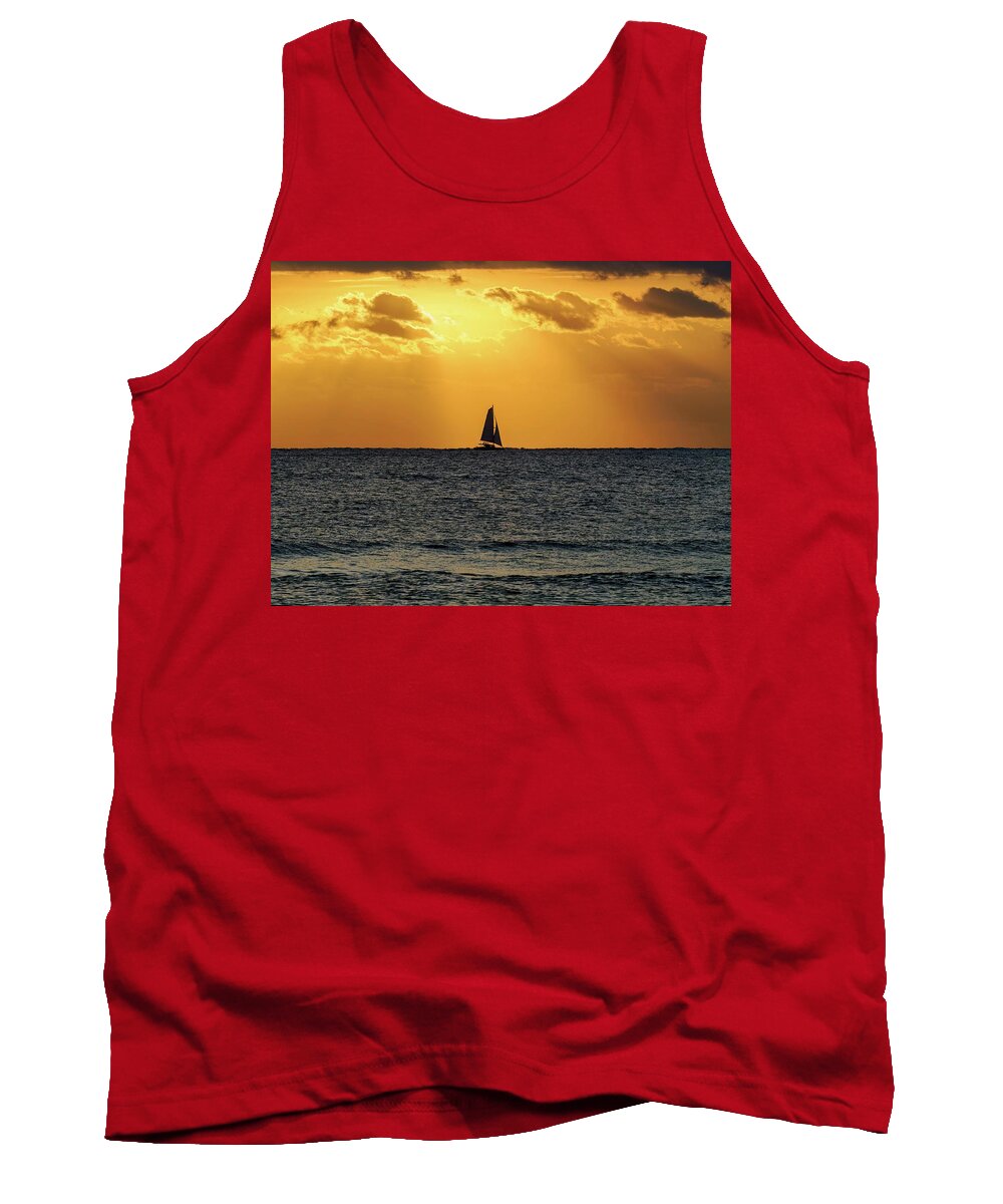 Sunrise Tank Top featuring the photograph Sailor's Delight.... by David Choate