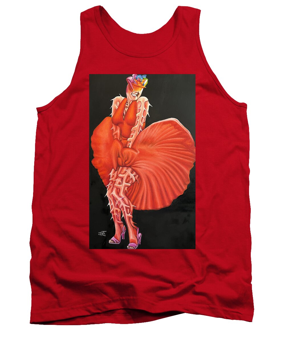 America Tank Top featuring the painting SENSUALITY5 Marilyn monROSE by O Yemi Tubi