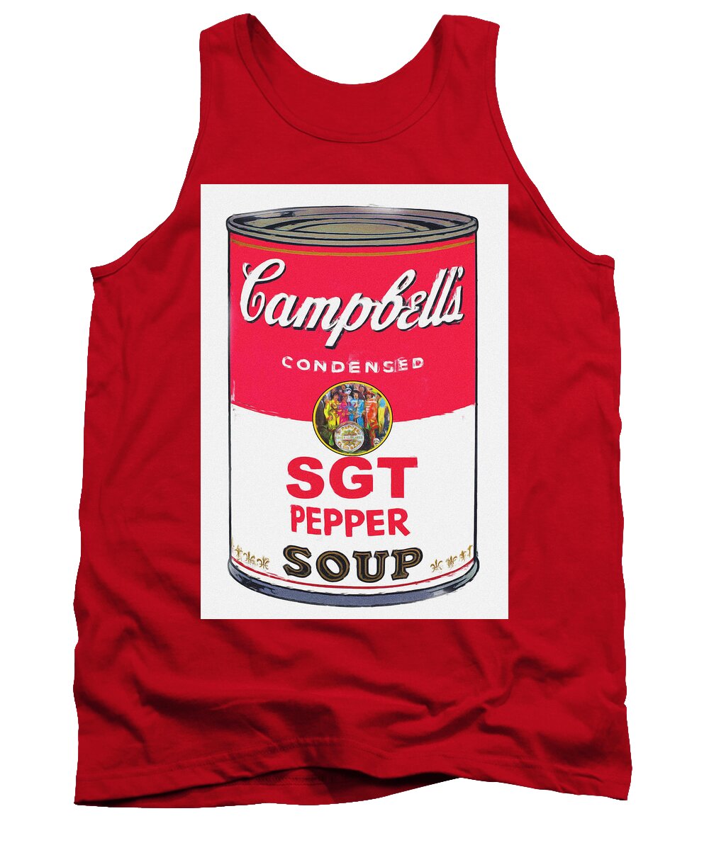 Sgt Tank Top featuring the mixed media Sgt Pepper Soup by Charlie Ross