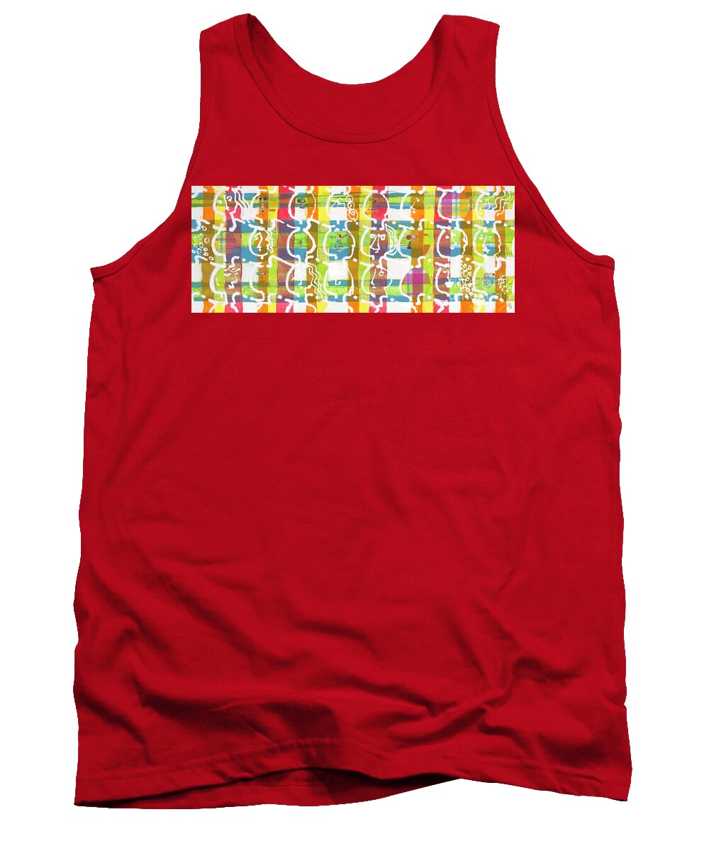 Social Networking Tank Top featuring the painting Social Networking by Cherie Salerno