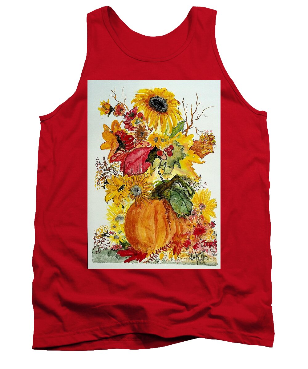 Sunflowers Tank Top featuring the painting van Gogh's got nothing by Valerie Shaffer