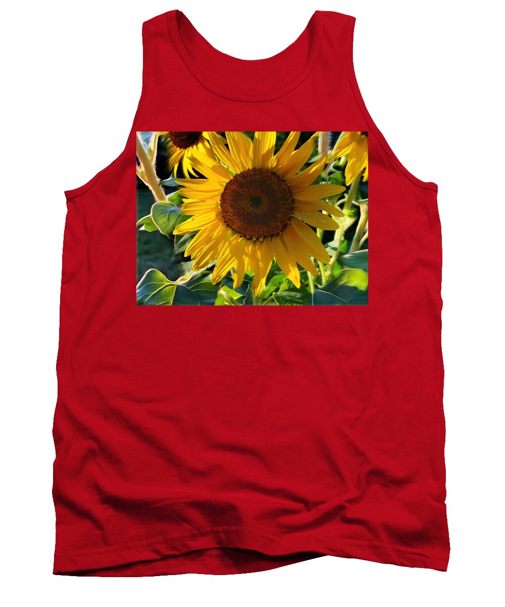 Wall Art Tank Top featuring the photograph Sunflowers by Carol Whaley Addassi