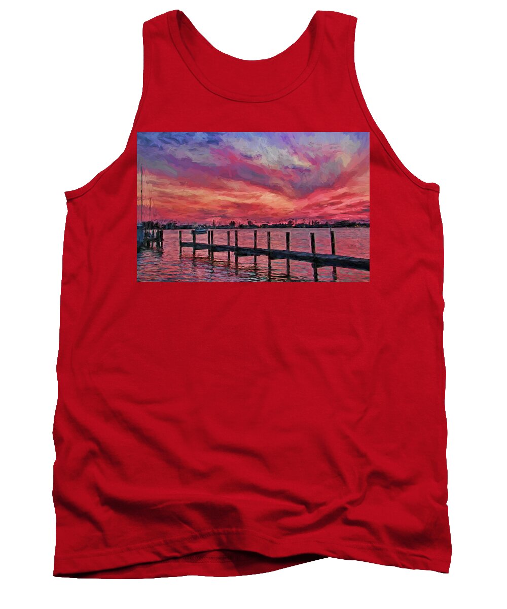 Cortez Fishing Village Tank Top featuring the photograph Sunset Impressionism by HH Photography of Florida