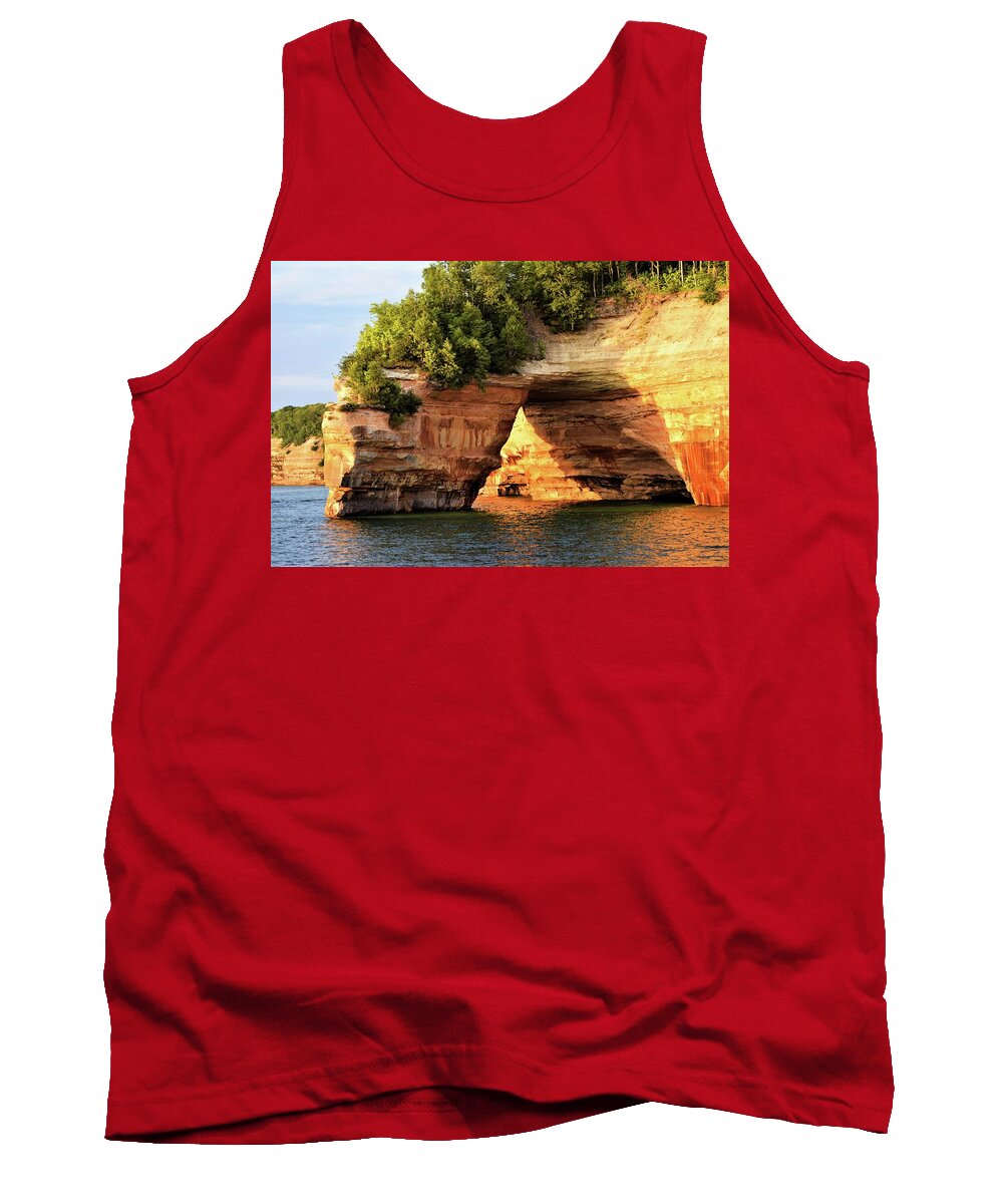 Lake Superior Michigan Painted Rocks Outdoor Beauty Tank Top featuring the photograph Superior by Terry M Olson