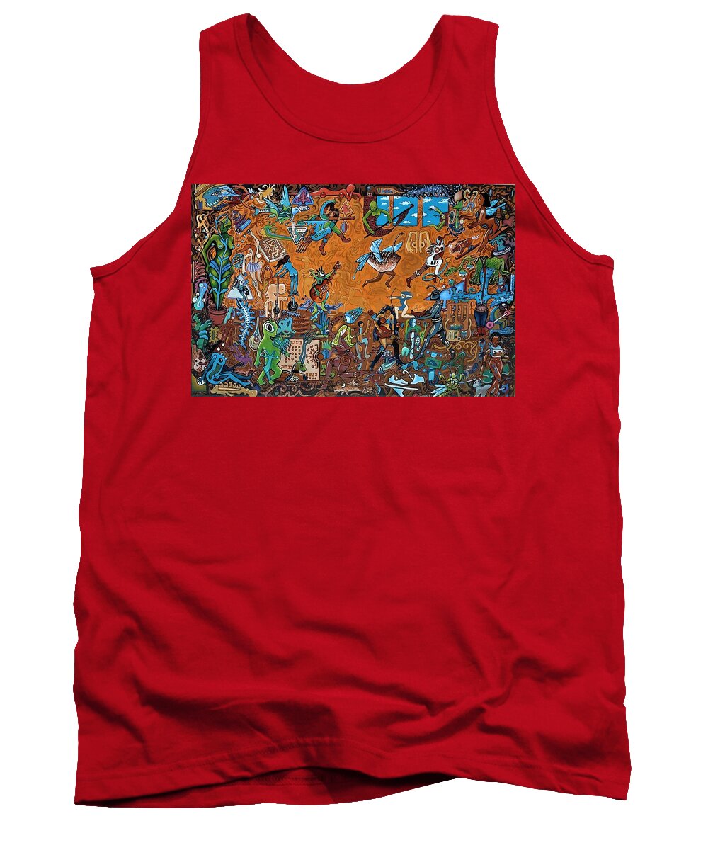 Imaginations Tank Top featuring the painting THE IMAGINARIUM--The Junk drawer of the Imagination. by James RODERICK